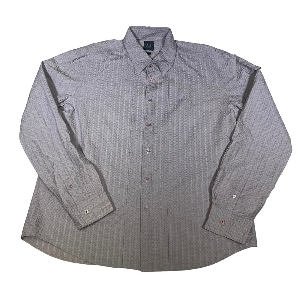ARMANI EXCHANGE Shirt Long Sleeve Button Down Purple Textured Size XXL